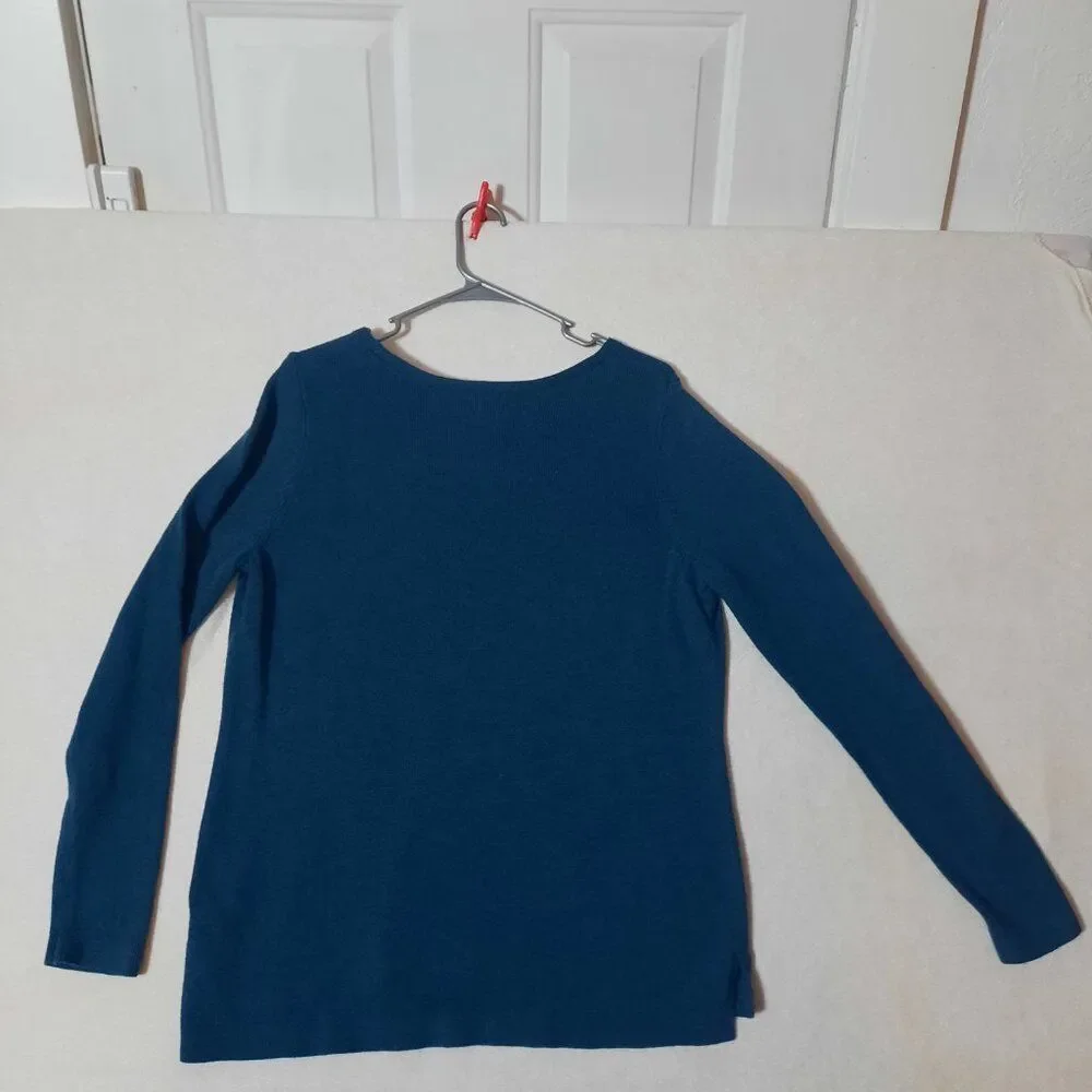 Old Navy Blue Tunic Lightweight Sweater Side Slits Soft Knit Layering, XL - Picture 2 of 10